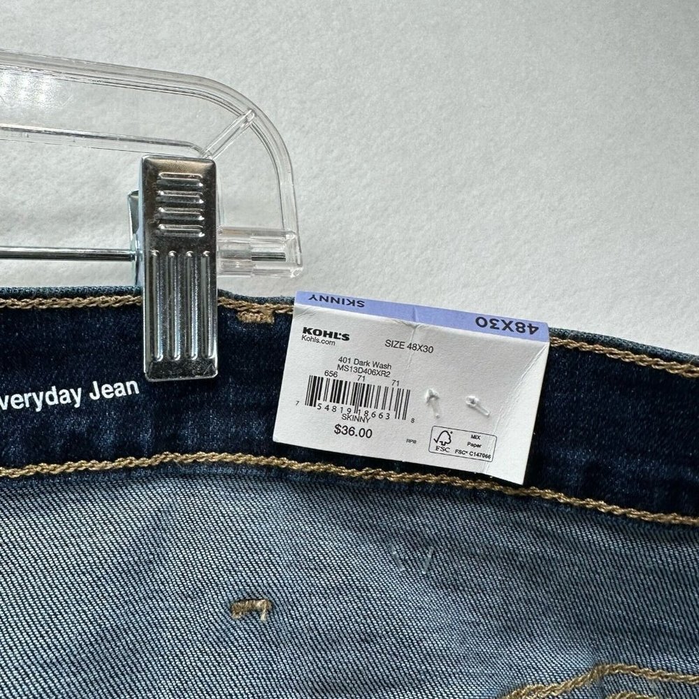 Sonoma Jeans Womens 48/30 The Everyday Skinny Dark Washed Stretch Denim Blue - Picture 10 of 14